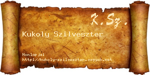 Kukoly Szilveszter névjegykártya
